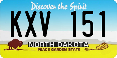 ND license plate KXV151