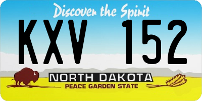 ND license plate KXV152