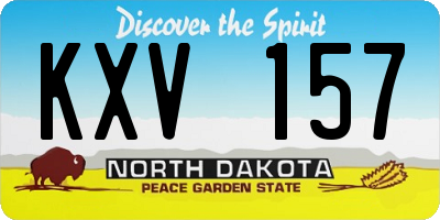 ND license plate KXV157