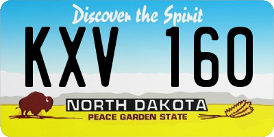 ND license plate KXV160