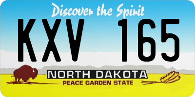 ND license plate KXV165