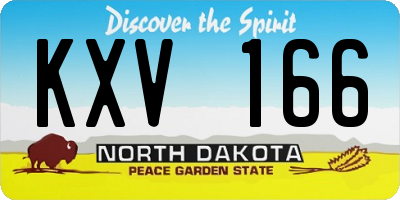 ND license plate KXV166