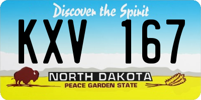 ND license plate KXV167