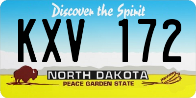 ND license plate KXV172