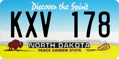 ND license plate KXV178