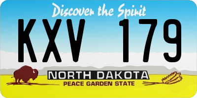 ND license plate KXV179
