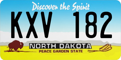 ND license plate KXV182