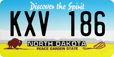 ND license plate KXV186