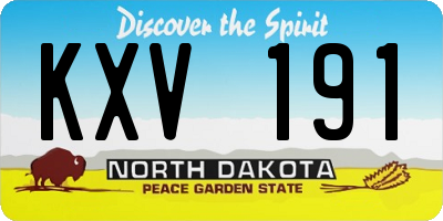 ND license plate KXV191