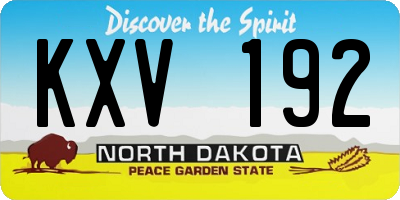 ND license plate KXV192