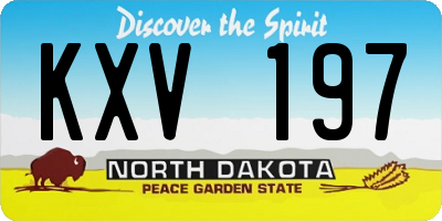 ND license plate KXV197