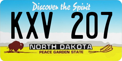 ND license plate KXV207