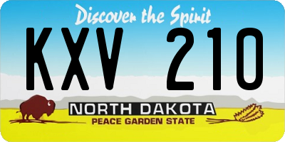 ND license plate KXV210