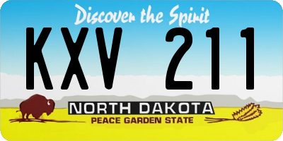 ND license plate KXV211