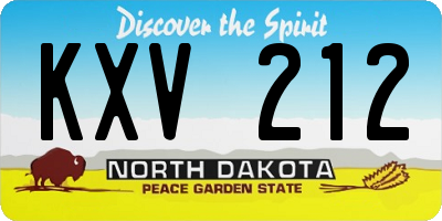 ND license plate KXV212