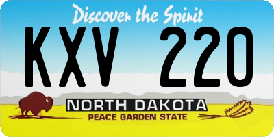 ND license plate KXV220