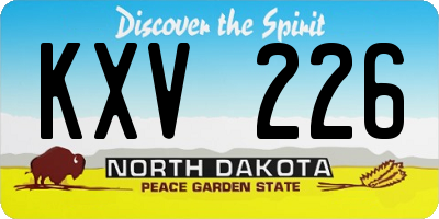 ND license plate KXV226