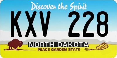 ND license plate KXV228