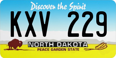 ND license plate KXV229