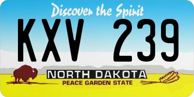 ND license plate KXV239