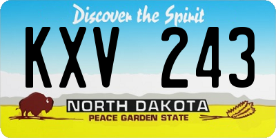 ND license plate KXV243