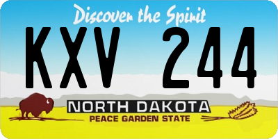 ND license plate KXV244