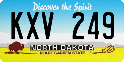 ND license plate KXV249