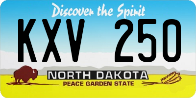 ND license plate KXV250