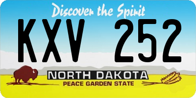 ND license plate KXV252