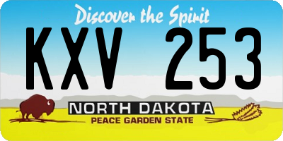 ND license plate KXV253