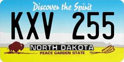 ND license plate KXV255