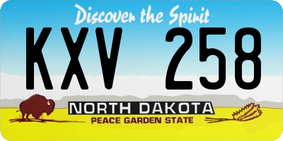 ND license plate KXV258