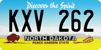 ND license plate KXV262