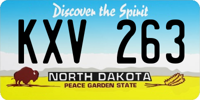 ND license plate KXV263