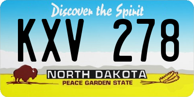 ND license plate KXV278