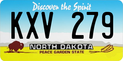 ND license plate KXV279