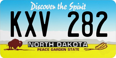 ND license plate KXV282