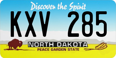 ND license plate KXV285