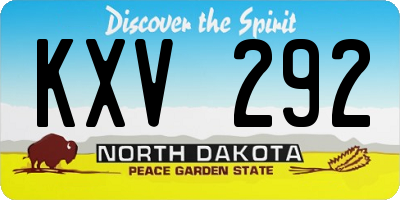 ND license plate KXV292
