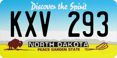 ND license plate KXV293