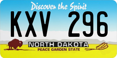 ND license plate KXV296