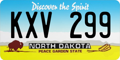 ND license plate KXV299
