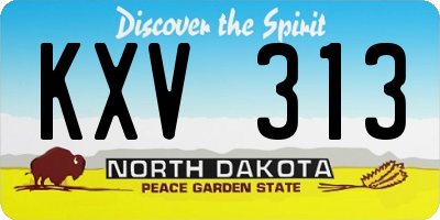 ND license plate KXV313
