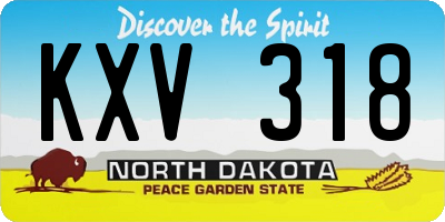ND license plate KXV318