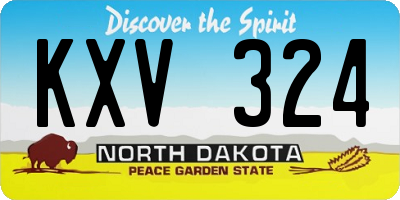 ND license plate KXV324