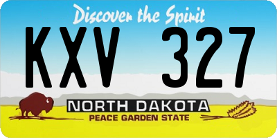 ND license plate KXV327