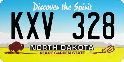 ND license plate KXV328