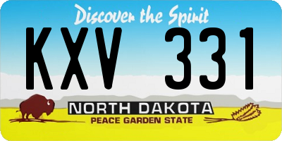 ND license plate KXV331