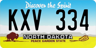 ND license plate KXV334