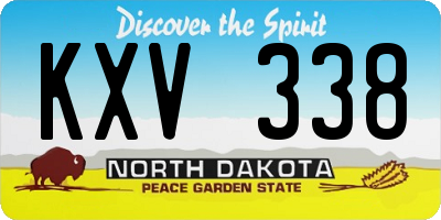 ND license plate KXV338